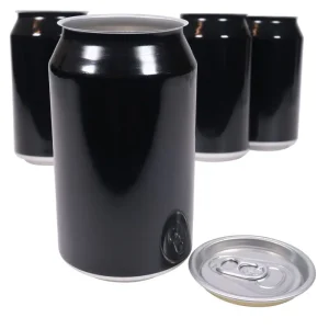 Alumiinitölkki, musta 330 ml + CDLE kansi – 340 kpl