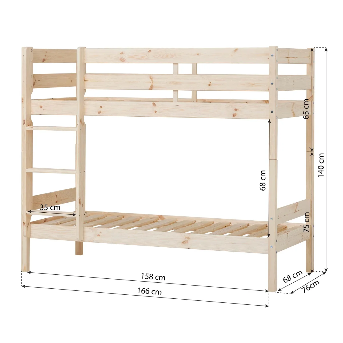 Hoppekids ECO Comfort, Kerrossänky 70x160 cm, Wood - Image 6