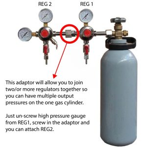 Adapteri CO2 regulaattorin sarjaliitäntään