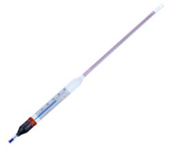Alkoholimittari (0-100) lämpömittarilla (0-40), pituus 35 cm