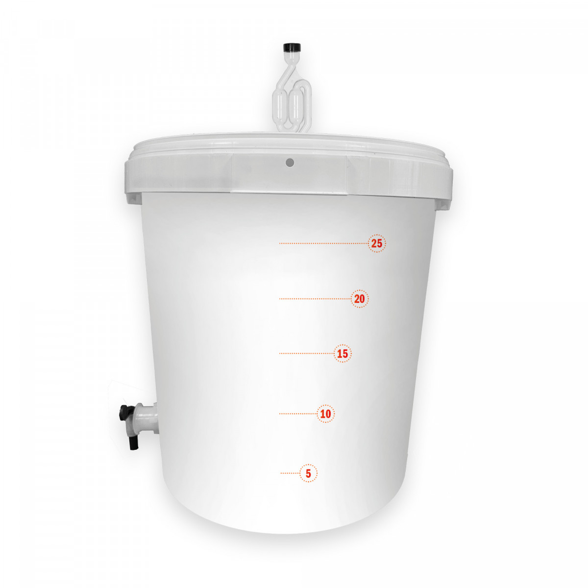 Käymisastia hanalla, kannella ja vesilukolla, 30 L, Brewferm - Image 4
