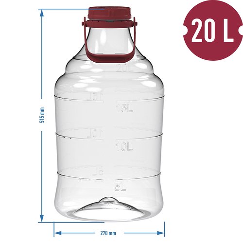 Särkymätön PET Demijohn kantokahvalla, 20 litraa - Image 3