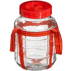 Demijohn UNIVERSAL lasiastia, kantohihnalla, 8 litraa